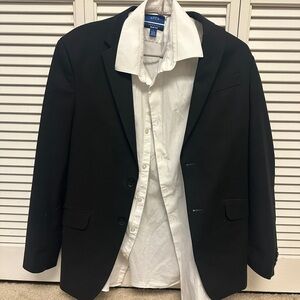 Men's Black Suit Jacket and White Dress Shirt Bundle